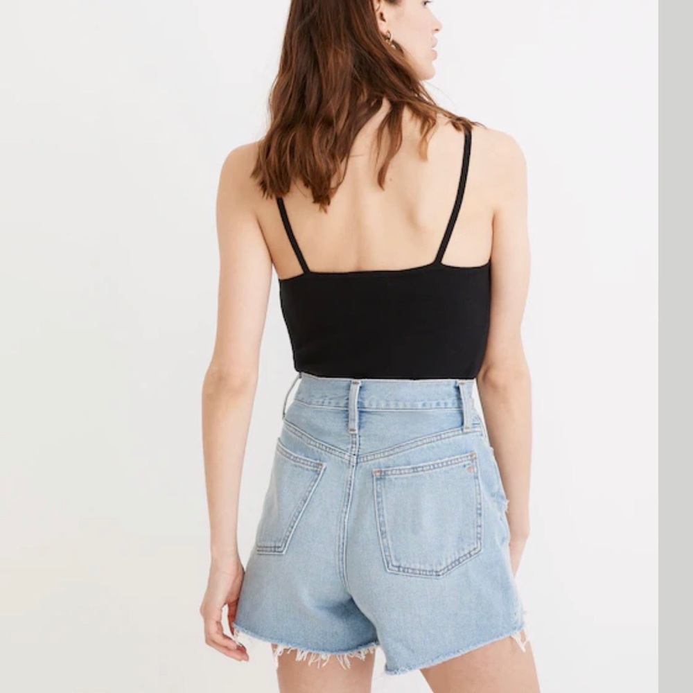 Madewell The Momjean Short in Lansdale Wash Ripped Denim Shorts size 27 - Picture 3 of 6